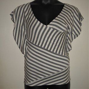 G by Guess Striped Crossover Faux Wrap Top